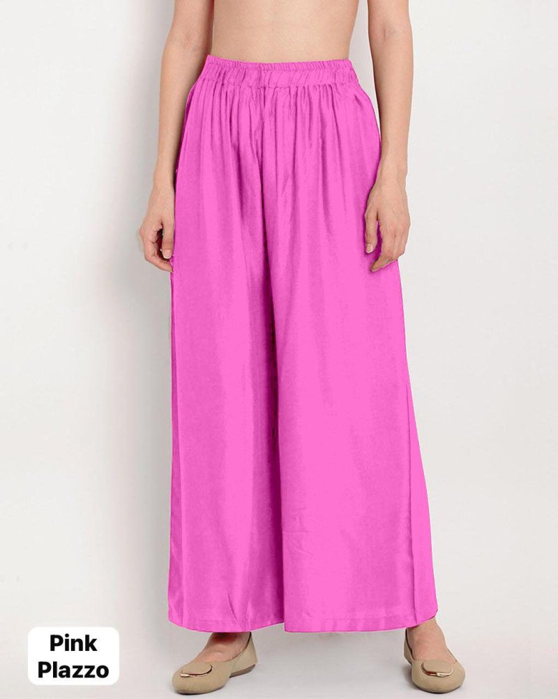 Tew Full Flair Rayon Elastic Waist Plazzo Bottom